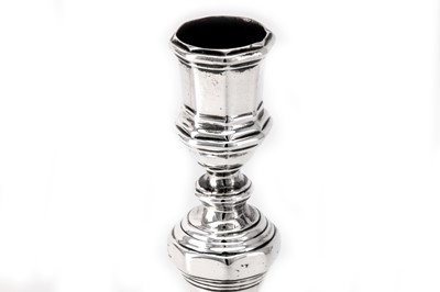 Lot 76 - A Louis XV mid-18th century French provincial silver candlestick, Arras 1756-57, by Philippe Joncqué (1727-1799, reg. 1752)