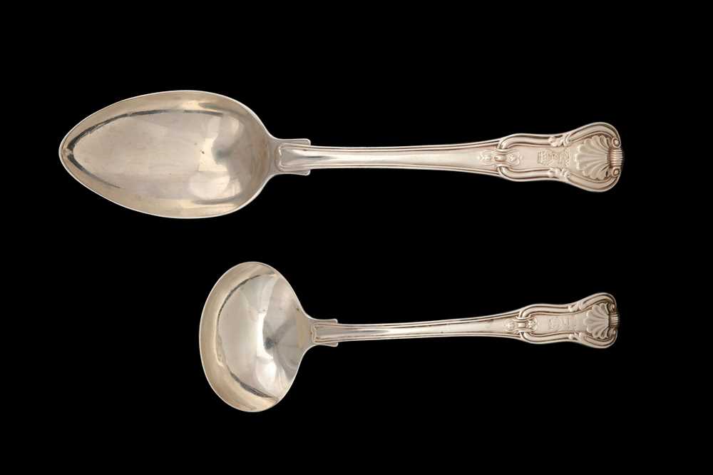 Lot 52 - Earl of Airlie - A George III sterling silver sauce ladle and tablespoon, London 1812 by Paul Storr (1771 - 1844, reg. 12th Jan 1793)
