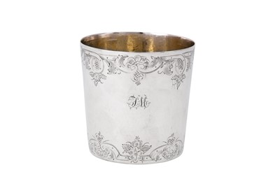 Lot 12 - A George III sterling silver beaker, London 1784 by John Wakelin and William Taylor (reg. 25th Sep 1776)