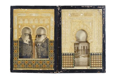Lot 197 - TWO PAINTED GESSO ALHAMBRA ARCHITECTURAL...
