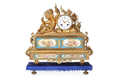 Lot 24 - A 19TH CENTURY FRENCH ORMOLU AND PORCELAIN...
