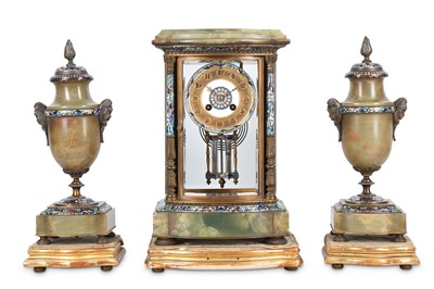 Lot 14 - A LATE 19TH CENTURY FRENCH CHAMPLEVE ENAMEL,...