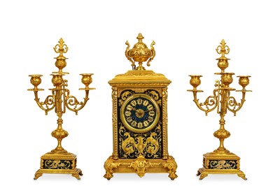 Lot 21 - A LATE 19TH CENTURY FRENCH GILT BRONZE AND...