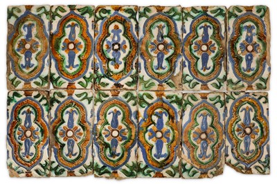 Lot 2 - EIGHTEEN SPANISH GLAZED 'ARISTA' CEILING TILES,...