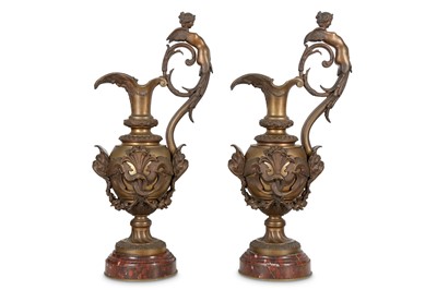 Lot 10 - A LARGE PAIR OF NAPOLEON III PERIOD BRONZE...
