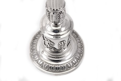Lot 73 - A pair of early 19th century German 13 loth (812 standard) silver candlesticks, Frankfurt circa 1820 by Johann Jacob Lücke