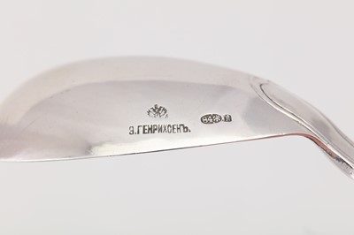 Lot 68 - Imperial - Three Alexander II / III Russian 84 Zolotnik items of flatware, Saint Petersburg circa 1890 retailed by Emil-Friedrich Yegorovich Henricsen (active circa 1870-90)