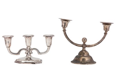 Lot 831 - A 20TH CENTURY FINNISH 835 STANDARD SILVER CANDELABRUM, HELSINKI 1943