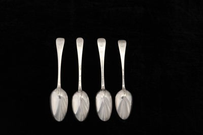 Lot 51 - A mixed group of George II - George III sterling silver dessert spoons