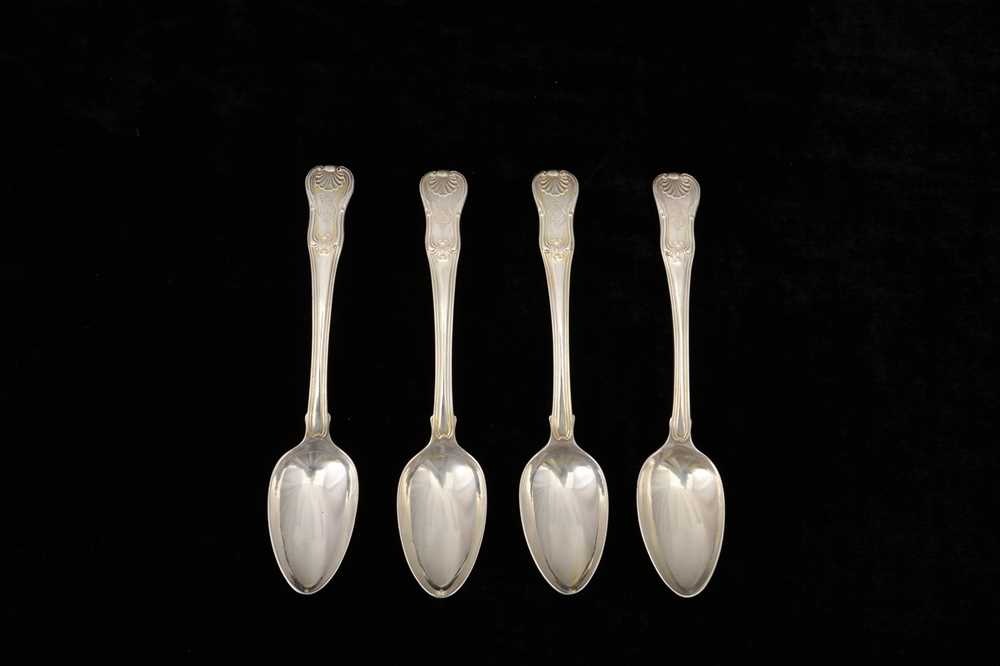 Lot 55 - HRH George III - A set of four George III Royal sterling silver gilt teaspoons, London 1804 by William Eley and William Fearn (reg. 4th Jan 1797)