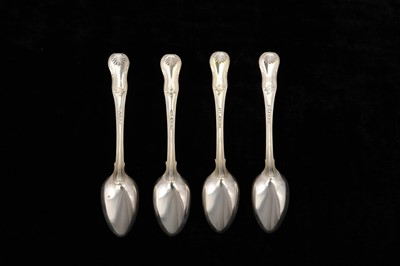 Lot 55 - HRH George III - A set of four George III Royal sterling silver gilt teaspoons, London 1804 by William Eley and William Fearn (reg. 4th Jan 1797)