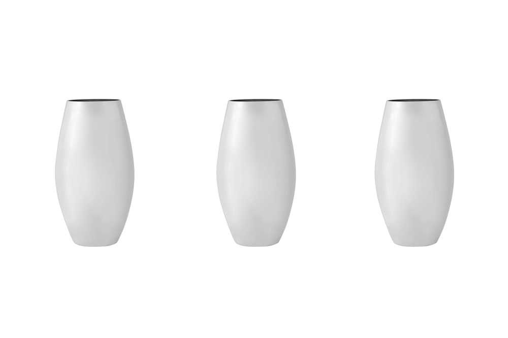 Lot 98 - A set of three Elizabeth II sterling silver vases, London 2004 by Asprey and Co