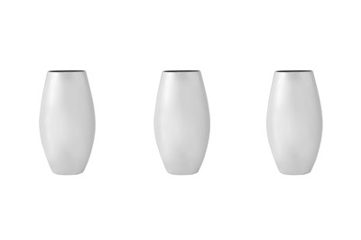 Lot 98 - A set of three Elizabeth II sterling silver vases, London 2004 by Asprey and Co