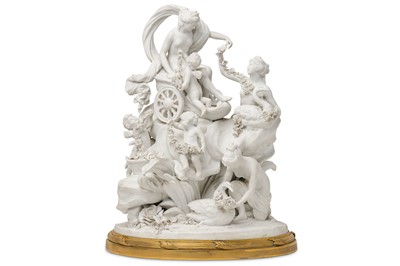 Lot 27 - A VERY LARGE SÈVRES-STYLE BISCUIT PORCELAIN...