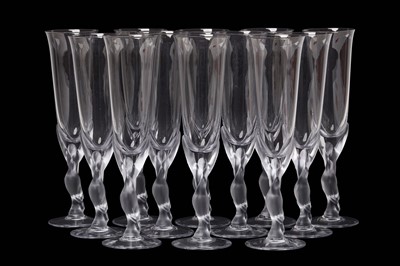 Lot 75 - A SET OF TWELVE IGOR CARL FABERGE 'SNOW DOVE'...