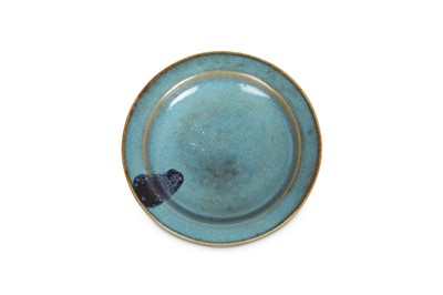 Lot 196 - A SMALL CHINESE JUN WARE DISH. Decorated with...