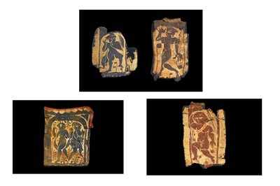 Lot 34 - FOUR COPTIC TEXTILE FRAGMENTS Circa 4th - 6th...
