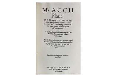 Lot 352 - Plautus (Titus Maccius) Comoediae XX, title...