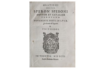 Lot 357 - Speroni (Sperone) Orationi…nuovamente poste in...
