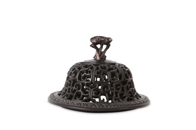 Lot 363 - A CHINESE HONGMU JAR COVER.