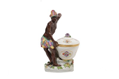 Lot 7 - A Meissen porcelain figural sweetmeat, late...