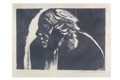Lot 470 - Kollwitz (Kathe) Selbstbildnis [Self-portrait],...