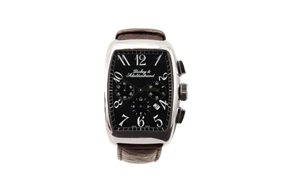 Lot 63 - DUBEY & SCHALDENBRAN. A MENS STAINLESS STEEL...