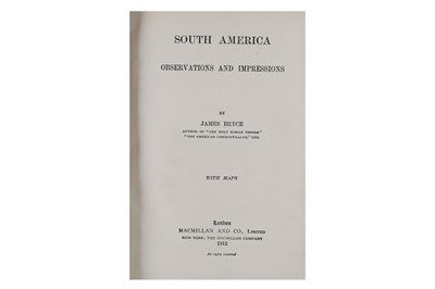 Lot 506 - Bryce (James) South America Observations and...