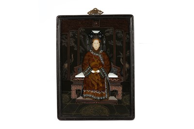 Lot 788a - A Chinese reverse glass ancestor's portrait...