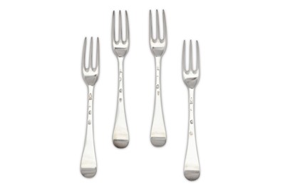 Lot 370 - A set of four Queen Anne Britannia standard...