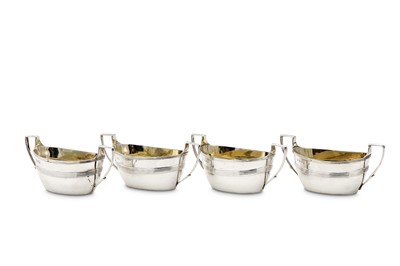 Lot 35 - A set of four George III sterling silver twin...