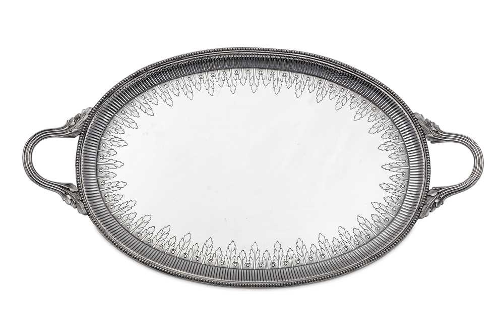 Lot 89 - A Victorian sterling silver twin-handled tray,...